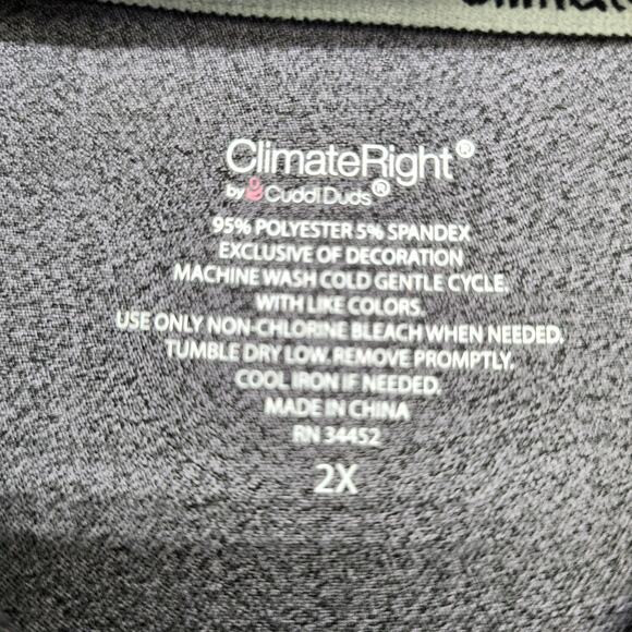 NEW ClimateRight by Cuddl Duds Scrub Top Womens 2X Gray Short Sleeve 6-Pocket - Picture 7 of 12